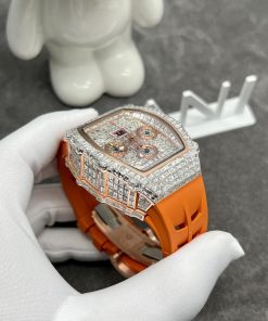 Richard Mille RM011 Rose Gold 18K and CVD Diamonds Replica Watches 44mm (1)