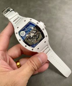 Richard Mille RM055 Best Replica Watch White Ceramic Rubber Strap ZF Factory 45mm (2)