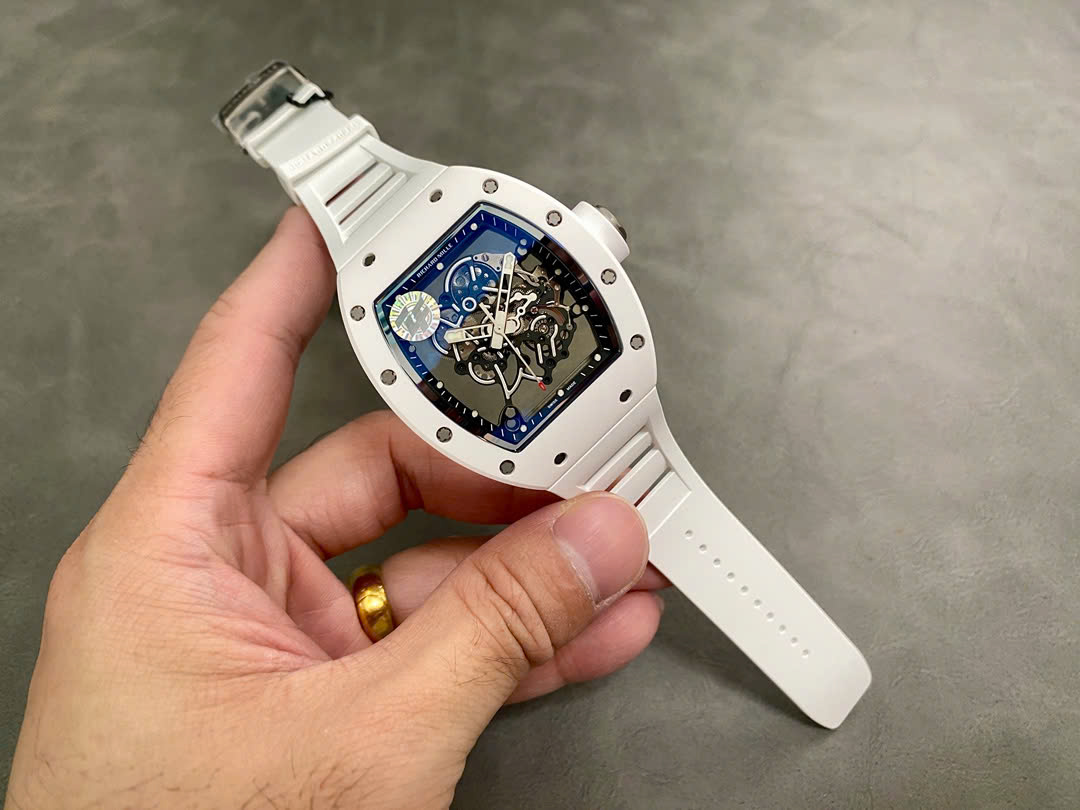 Richard Mille RM055 Best Replica Watch White Ceramic Rubber Strap ZF Factory 45mm (2) Richard Mille RM055 Best Replica Watch White Ceramic Rubber Strap ZF Factory 45mm (2)
