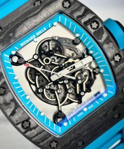 Richard Mille RM055 Replica Watches Best Quality Rubber Blue BBR 45mm (3)