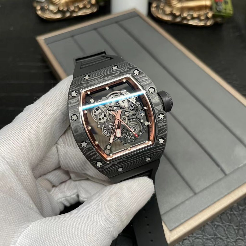 Richard Mille RM055 Skeleton Carbon Fiber Replica Watches Black BBR 45mm (3)