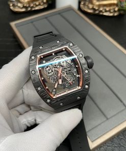 Richard Mille RM055 Skeleton Carbon Fiber Replica Watches Black BBR 45mm (3)