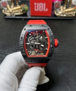 Richard Mille RM055 Skeleton Carbon Fiber Replica Watches Red BBR 45mm (3)