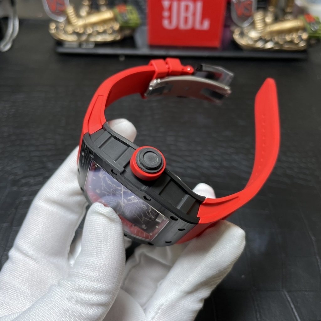 Richard Mille RM055 Skeleton Carbon Fiber Replica Watches Red BBR 45mm (3)