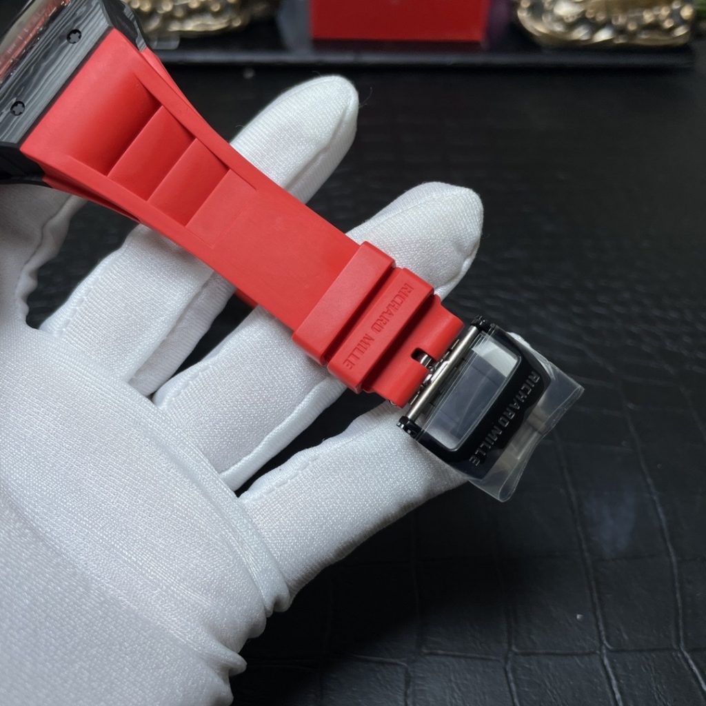 Richard Mille RM055 Skeleton Carbon Fiber Replica Watches Red BBR 45mm (3)
