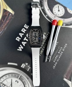 Richard Mille RM07-01 Carbon TPT Best Replica White Rubber Strap 32x46mm (10)