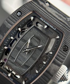 Richard Mille RM07-01 Carbon TPT Best Replica White Rubber Strap 32x46mm (8)