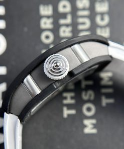 Richard Mille RM07-01 Carbon TPT Best Replica White Rubber Strap 32x46mm (8)