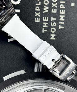 Richard Mille RM07-01 Carbon TPT Best Replica White Rubber Strap 32x46mm (8)