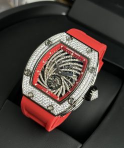 Richard Mille RM51-02 Replica Watches Red Rubber Strap 40mm (1)