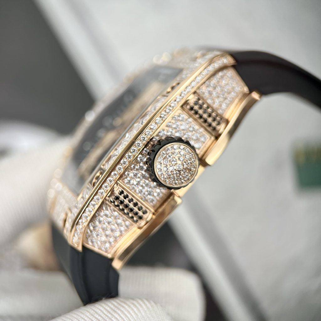 Richard Mille RM51 Replica Watches Full Diamonds Rose Gold 40mm (2)