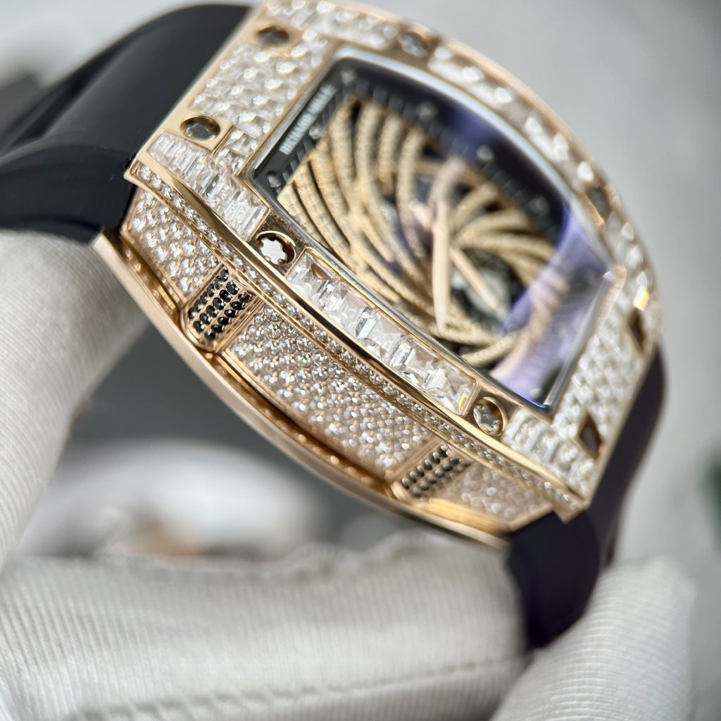Richard Mille RM51 Replica Watches Full Diamonds Rose Gold 40mm (2)