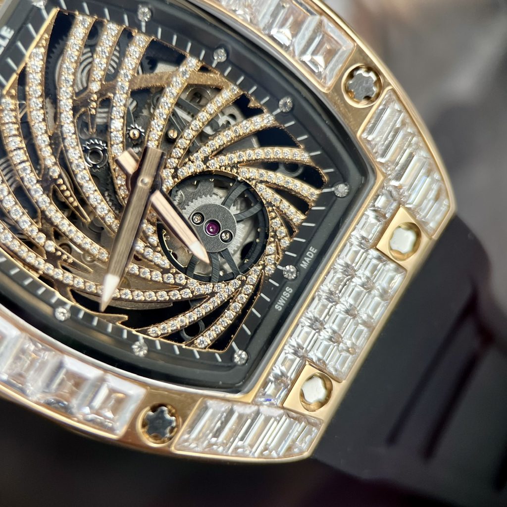 Richard Mille RM51 Replica Watches Full Diamonds Rose Gold 40mm (2)