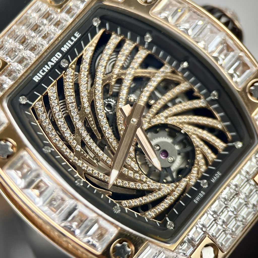 Richard Mille RM51 Replica Watches Full Diamonds Rose Gold 40mm (2)