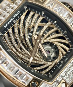 Richard Mille RM51 Replica Watches Full Diamonds Rose Gold 40mm (2)