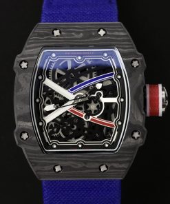 Richard Mille RM67-02 Carbon Nylon Strap Replica Watches Men's 44mm (9)