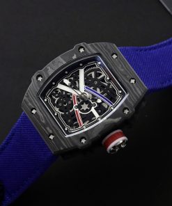 Richard Mille RM67-02 Carbon Nylon Strap Replica Watches Men's 44mm (9)