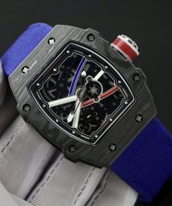 Richard Mille RM67-02 Carbon Nylon Strap Replica Watches Men's 44mm (9)