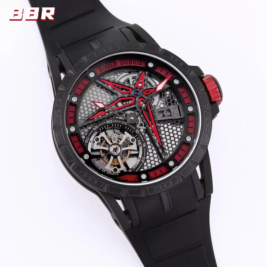 Roger Dubuis Excalibur RDDBEX0817 Replica Watches Tourbillon BBR 45mm (9)