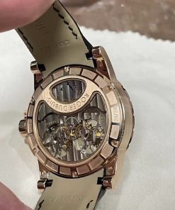 Roger Dubuis Tourbillon Real Gold 18K Leather Strap Best Replica 47mm (1)