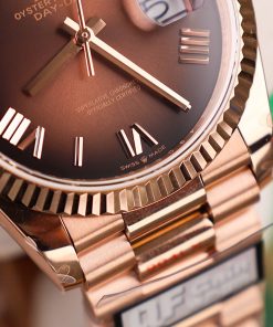 Rolex Best Replica Watch Day-Date 128235 Chocolate Dial Weight 158gram QF Factory 36mm (2)
