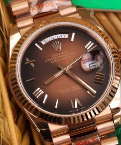Rolex Best Replica Watch Day-Date 128235 Chocolate Dial Weight 158gram QF Factory 36mm (2)