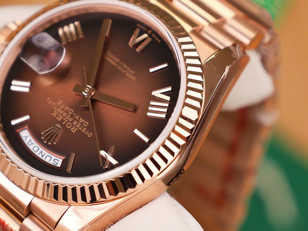 Rolex Best Replica Watch Day-Date 128235 Chocolate Dial Weight 158gram QF Factory 36mm (2)