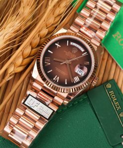 Rolex Best Replica Watch Day-Date 128235 Chocolate Dial Weight 158gram QF Factory 36mm (2)