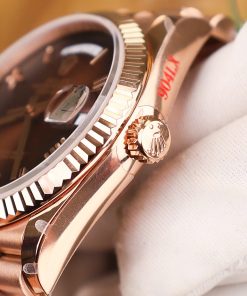 Rolex Best Replica Watch Day-Date 128235 Chocolate Dial Weight 158gram QF Factory 36mm (2)