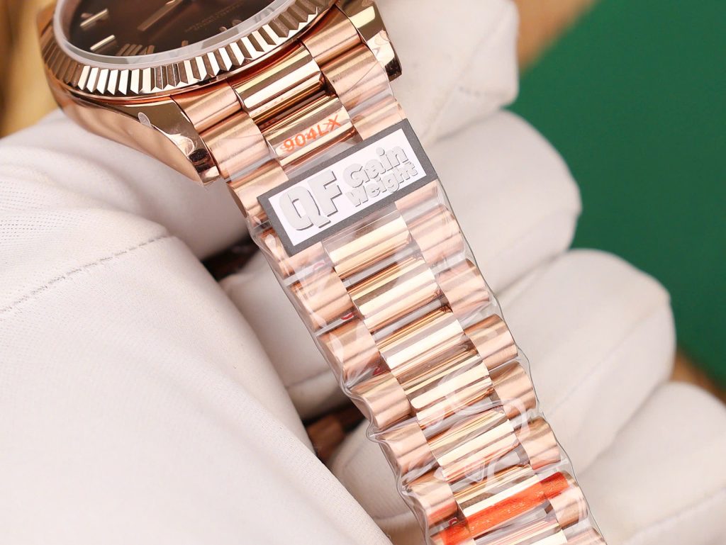 Rolex Best Replica Watch Day-Date 128235 Chocolate Dial Weight 158gram QF Factory 36mm (2)