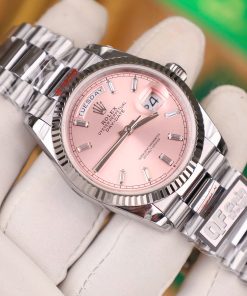 Rolex Best Replica Watch Day-Date 128236 Pink Dial Weight 158gram QF Factory 36mm (2)