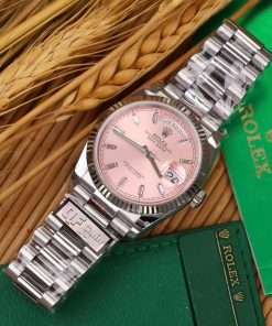Rolex Best Replica Watch Day-Date 128236 Pink Dial Weight 158gram QF Factory 36mm (2)
