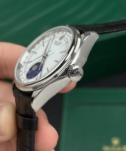 Rolex Cellini 50535 Moonphase Replica Watches Leather Men's (9)