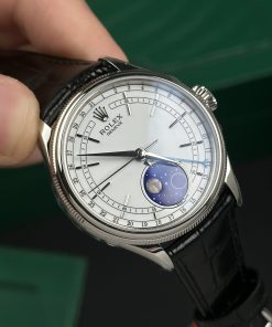 Rolex Cellini 50535 Moonphase Replica Watches Leather Men's (9)