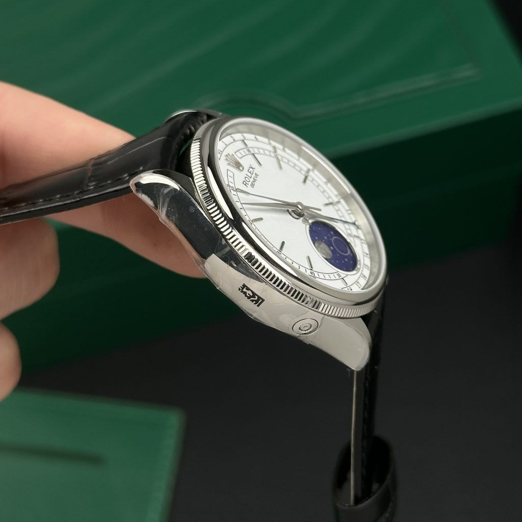 Rolex Cellini 50535 Moonphase Replica Watches Leather Men's (9)