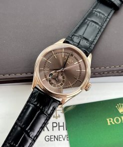 Rolex Cellini Dual Time 50525 Replica Watch Chocolate Dial 39mm (1)