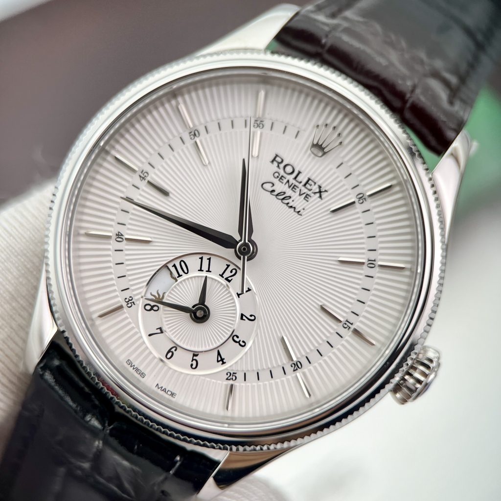 Rolex Cellini Dual Time 50529 Replica Watches White Dial 39mm (8)