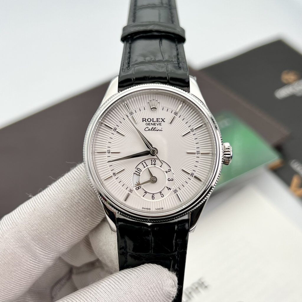 Rolex Cellini Dual Time 50529 Replica Watches White Dial 39mm (8)