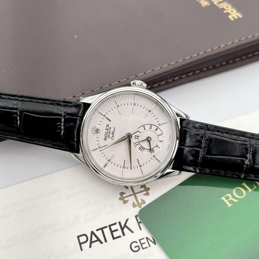 Rolex Cellini Dual Time 50529 Replica Watches White Dial 39mm (8)