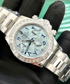 Rolex Cosmograph Daytona Best Replica Watch Custom 18K Solid White Gold + Natural Diamonds 40mm (11)