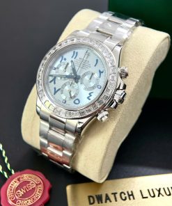 Rolex Cosmograph Daytona Best Replica Watch Custom 18K Solid White Gold + Natural Diamonds 40mm (11)