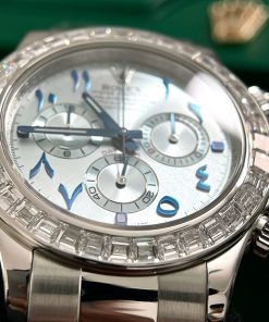 Rolex Cosmograph Daytona Best Replica Watch Custom 18K Solid White Gold + Natural Diamonds 40mm (2)