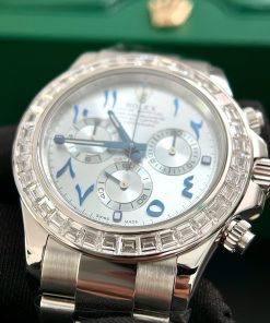 Rolex Cosmograph Daytona Best Replica Watch Custom 18K Solid White Gold + Natural Diamonds 40mm (2)