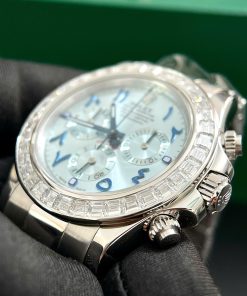 Rolex Cosmograph Daytona Best Replica Watch Custom 18K Solid White Gold + Natural Diamonds 40mm (2)