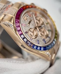 Rolex Cosmograph Daytona Rainbow Replica Watches Rose Gold 40mm (5)