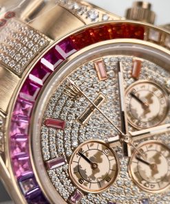 Rolex Cosmograph Daytona Rainbow Replica Watches Rose Gold 40mm (5)