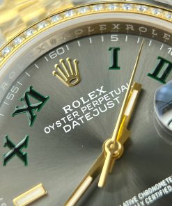 Rolex DateJust 126231 Customs Bezel Moissanite Diamonds Wimbledon Dial VS 36mm (1)