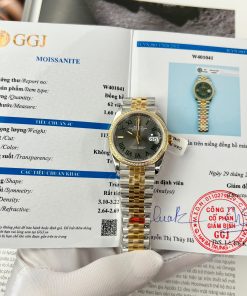 Rolex DateJust 126231 Customs Bezel Moissanite Diamonds Wimbledon Dial VS 36mm (4)