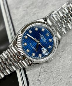Rolex DateJust 126234 Bright Blue Diamond-Set Ruched Dial VS Factory 36mm (1)