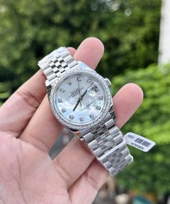 Rolex DateJust 126234 Custom Moissanite Diamonds Mother Of Pearl 36mm (4)